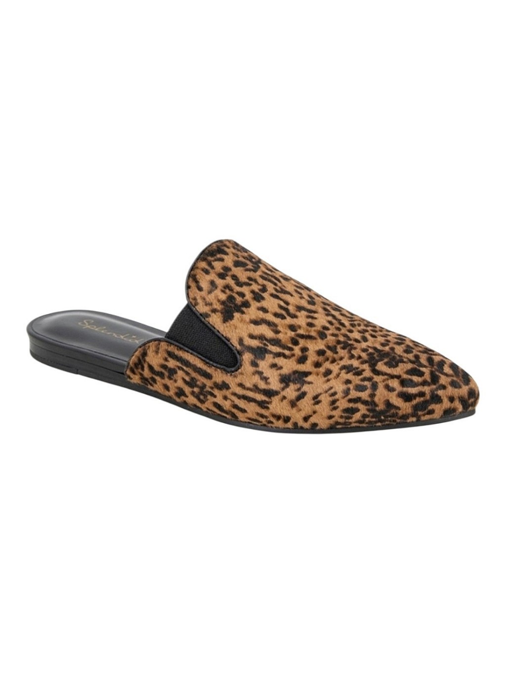 New Splendid Liza Cheetah Animal Print Leather Slide Mule Flat Shoes Sz 7.0 Nib